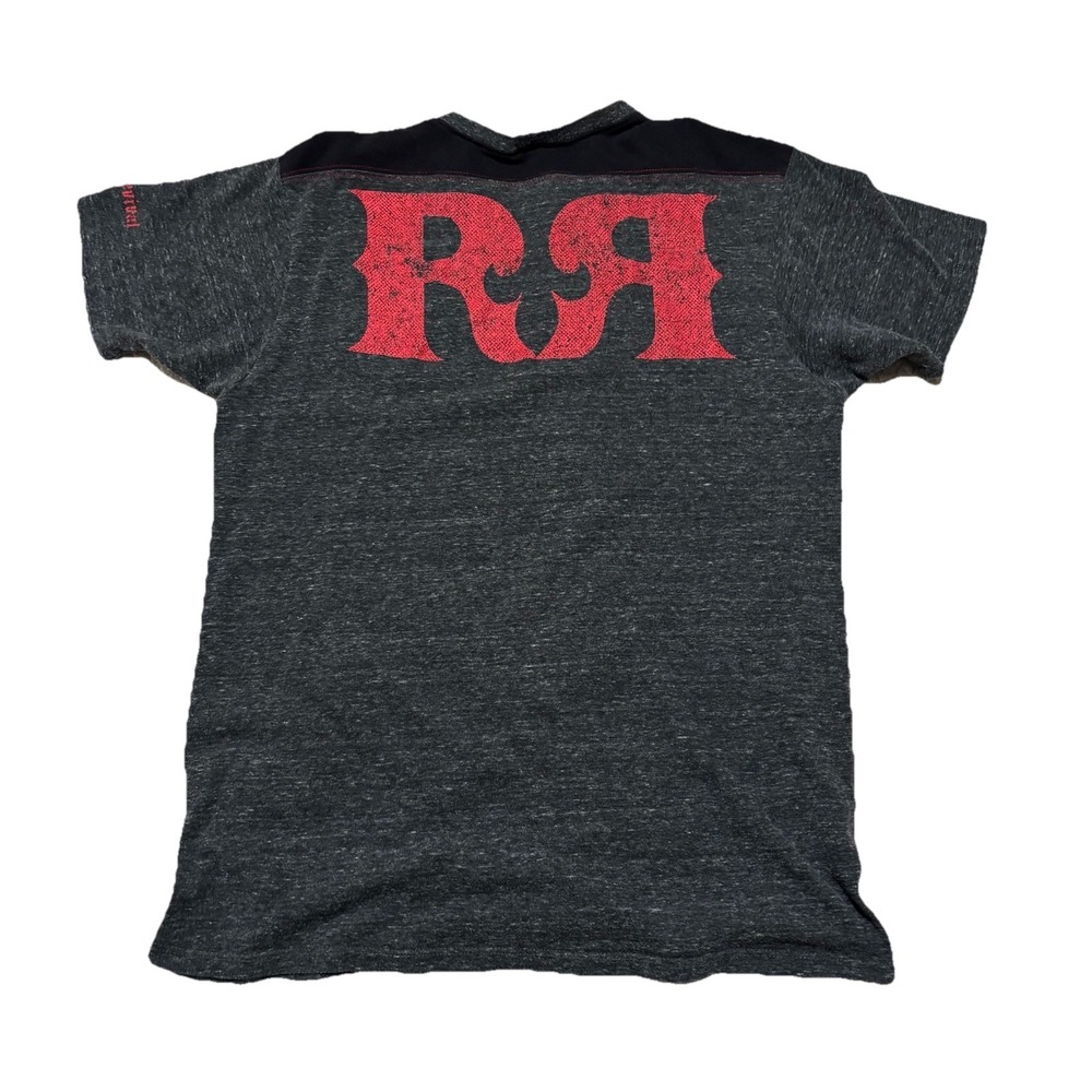 Rock Revival Men's Double Sided Graphic T Shirt Gray Black Size Large 20x28